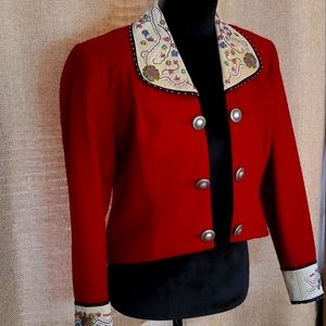 Double D Ranch, XS, 100% Wool, Red Blazer